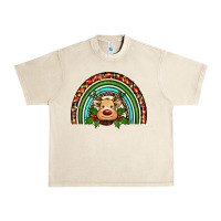 Reindeer Rainbow Christmas Urban Heavy Tee | Teevron