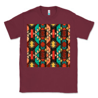 Burgundy native american aztec seamless pattern Classic Tee - BundleAndBundleShop