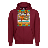 Burgundy love fall Zipper Hoodie - Artiststas