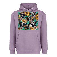 Lavender western leopard sunflower black and white  cow Heavyweight Hoodie - BarkalooDesign