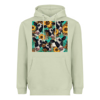 Matcha western leopard sunflower black and white  cow Heavyweight Hoodie - BarkalooDesign