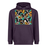 Plum western leopard sunflower black and white  cow Heavyweight Hoodie - BarkalooDesign