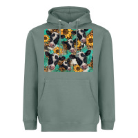 Sage western leopard sunflower black and white  cow Heavyweight Hoodie - BarkalooDesign