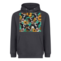 Smoke western leopard sunflower black and white  cow Heavyweight Hoodie - BarkalooDesign
