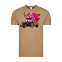 Vintage Coffee valentine's day pink tractor with pin heart balloons Vintage Tee - RanaPortraitStore