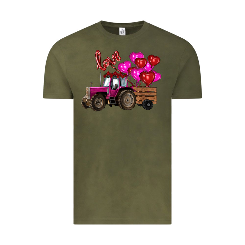 Valentine's Day Pink Tractor With Pin Heart Balloons Vintage Tee by RanaPortraitStore | Teevron