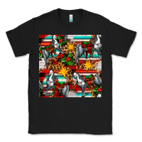 Black christmas horse leopard tartan Classic Tee - FaDigitalArtStudio