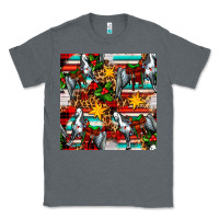 Charcoal Heather christmas horse leopard tartan Classic Tee - FaDigitalArtStudio