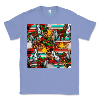 Colony Blue christmas horse leopard tartan Classic Tee - FaDigitalArtStudio