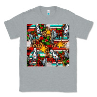 Heather Grey christmas horse leopard tartan Classic Tee - FaDigitalArtStudio