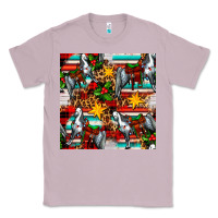 Lilac christmas horse leopard tartan Classic Tee - FaDigitalArtStudio