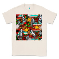 Natural christmas horse leopard tartan Classic Tee - FaDigitalArtStudio