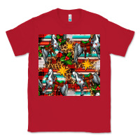 Red christmas horse leopard tartan Classic Tee - FaDigitalArtStudio