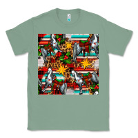 Sage christmas horse leopard tartan Classic Tee - FaDigitalArtStudio