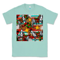 Seafoam christmas horse leopard tartan Classic Tee - FaDigitalArtStudio