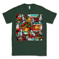 Sports Green christmas horse leopard tartan Classic Tee - FaDigitalArtStudio
