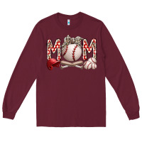 Burgundy mom baseball Long Sleeve Tee - RacoonDesign