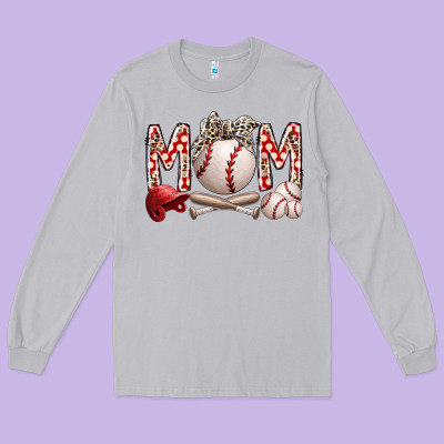 Mom Baseball Long Sleeve Tee Designed By Racoondesign