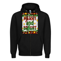 Black Merry And Bright Zipper Hoodie - Artiststas