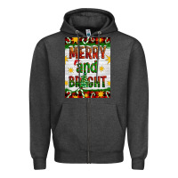 Charcoal Heather Merry And Bright Zipper Hoodie - Artiststas
