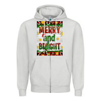 Dove Grey Merry And Bright Zipper Hoodie - Artiststas