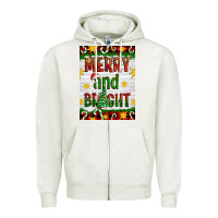 Oatmeal Heather Merry And Bright Zipper Hoodie - Artiststas