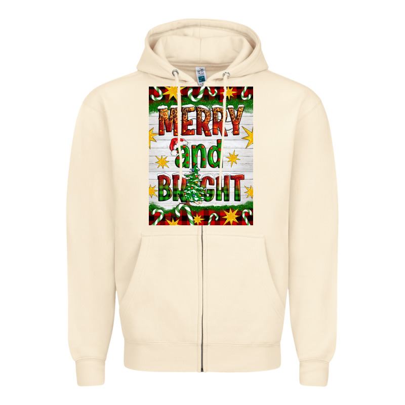Merry And Bright Zipper Hoodie by Artiststas | Teevron
