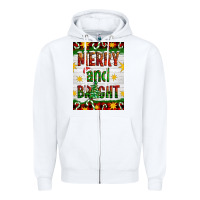 White Merry And Bright Zipper Hoodie - Artiststas