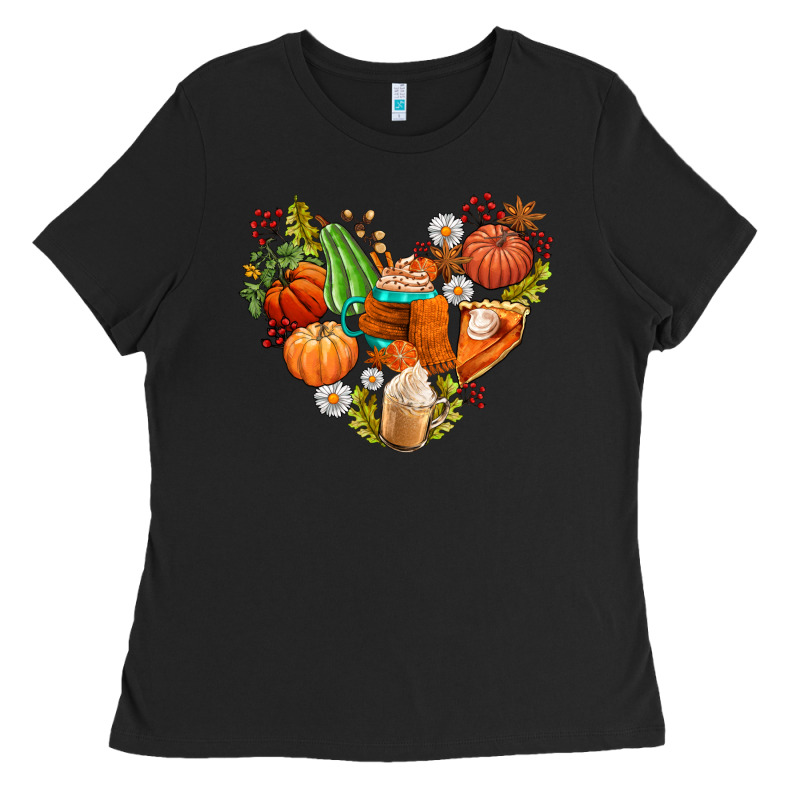Pumpkin And Latte With Fall Ladies Tee by AdoDesignShop | Teevron