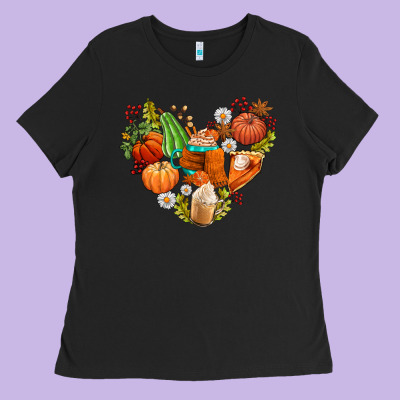 Pumpkin And Latte With Fall Ladies Tee Designed By Adodesignshop