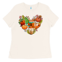 Bone pumpkin and latte with fall Ladies Tee - AdoDesignShop