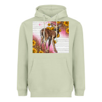 Matcha Western Cute Baby Deer Fawn Heavyweight Hoodie - LillyAllenDesigns