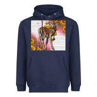 Navy Western Cute Baby Deer Fawn Heavyweight Hoodie - LillyAllenDesigns