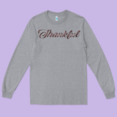 Thankful Long Sleeve Tee Designed By Fadigitalartstudio