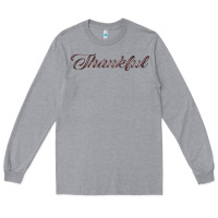 Heather Grey thankful Long Sleeve Tee - FaDigitalArtStudio