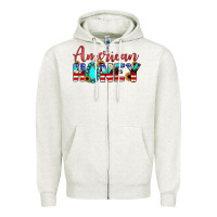 Oatmeal Heather american honey Zipper Hoodie - JahusDesignShop