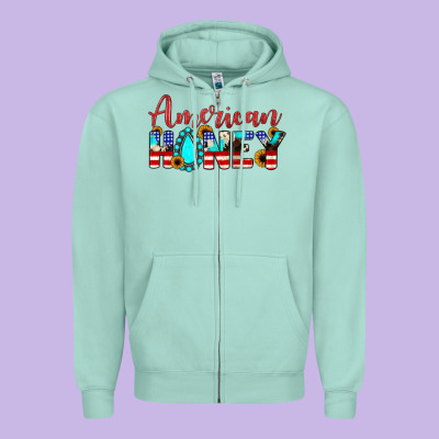 American Honey Zipper Hoodie Designed By Jahusdesignshop