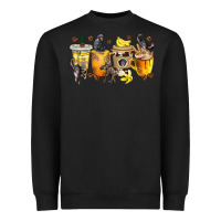 Black monkey coffee cups Heavyweight Sweatshirt - texasbilliewilder