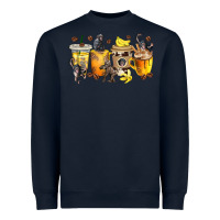 Navy monkey coffee cups Heavyweight Sweatshirt - texasbilliewilder