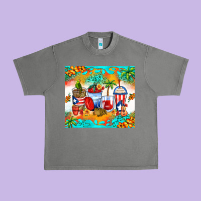 Puerto Rico Coffee Cups Urban Heavy Tee Designed By Zillion Design Studio
