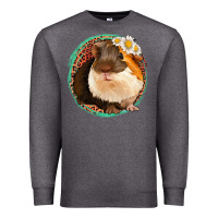 Charcoal Heather floral leopard guinea pigs Premium Sweatshirt - Jasminsmagicworld