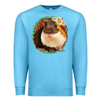 Ocean Blue floral leopard guinea pigs Premium Sweatshirt - Jasminsmagicworld