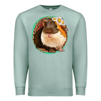 Seafoam floral leopard guinea pigs Premium Sweatshirt - Jasminsmagicworld