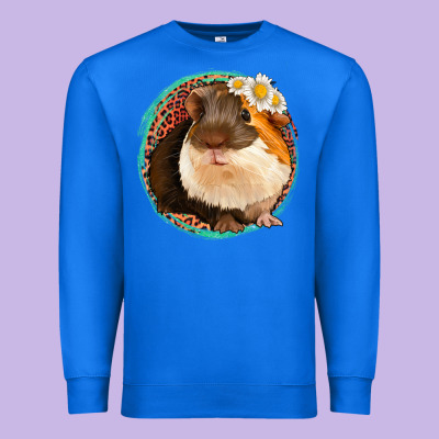Floral Leopard Guinea Pigs Premium Sweatshirt Designed By Jasminsmagicworld