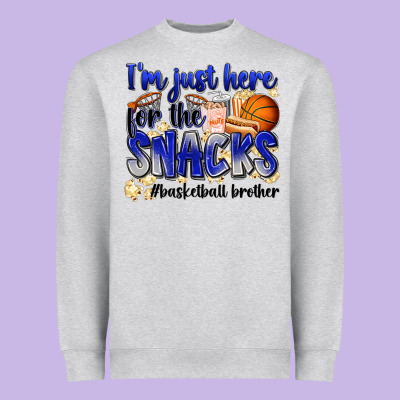 I'm Just Here For The Snacks #basketball Brother Heavyweight Sweatshirt Designed By Zillion Design Studio