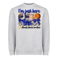 Heather Grey i'm just here for the snacks #basketball brother Heavyweight Sweatshirt - Zillion Design Studio