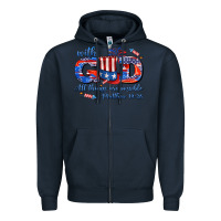 Navy with god all things are possible usa Zipper Hoodie - AdoDesignShop