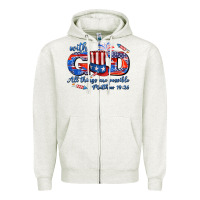 Oatmeal Heather with god all things are possible usa Zipper Hoodie - AdoDesignShop