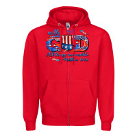 Red with god all things are possible usa Zipper Hoodie - AdoDesignShop