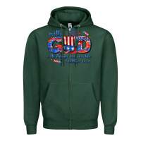 Sports Green with god all things are possible usa Zipper Hoodie - AdoDesignShop
